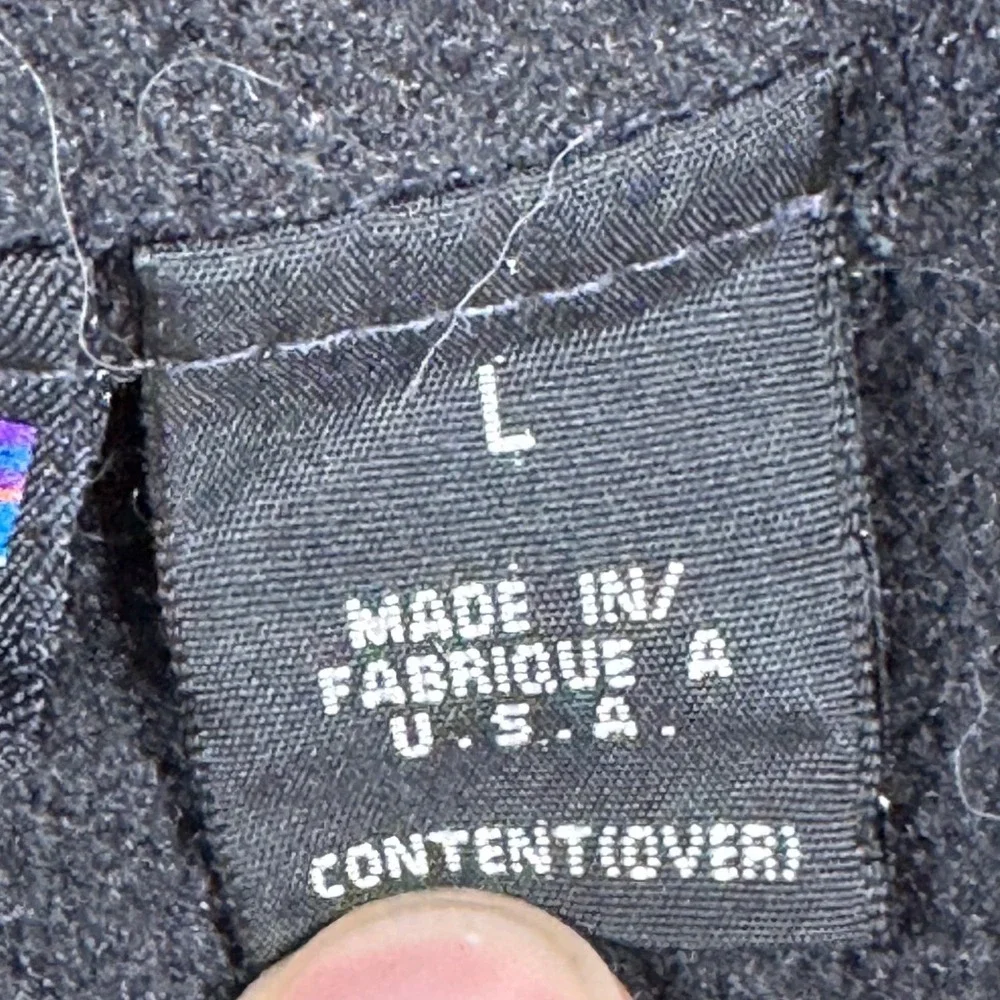 Patagonia Vintage Synchilla Full Zip Fleece Jacket Men's Large Black Made in USA